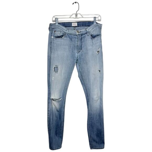 Hudson Denim - Hudson Y2K Krista Super Skinny Jeans Women 30x31 Blue Distressed USA Mid-Rise